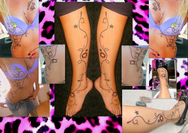 tattoo voorbeelden voet maar hierboven zie je al uitbreiding op men been en voet