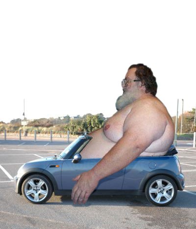 Fat Guy In A Smart Car 110