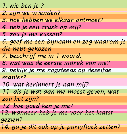 vragen voor vriend