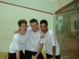 Bjorn, ik en robbert op school met fitness:)met squash;)