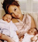 Jennifer Lopez met haar 2ling