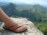 Great Wall beklimmen op slippers.... best spannend!
