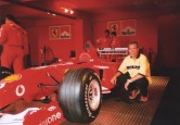 Ik in de pitbox van Ferrari. F1 auto Schumacher