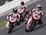Nori Haga (41), Troy Basliss (21), Michael Fabrizio (84)  - Ducati 1198R - WSBK 2010