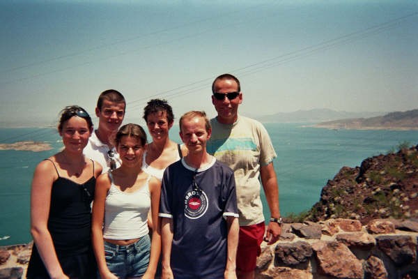 Ik, Vin, Kim, Moeder, Peter en Karel in Las Vegas