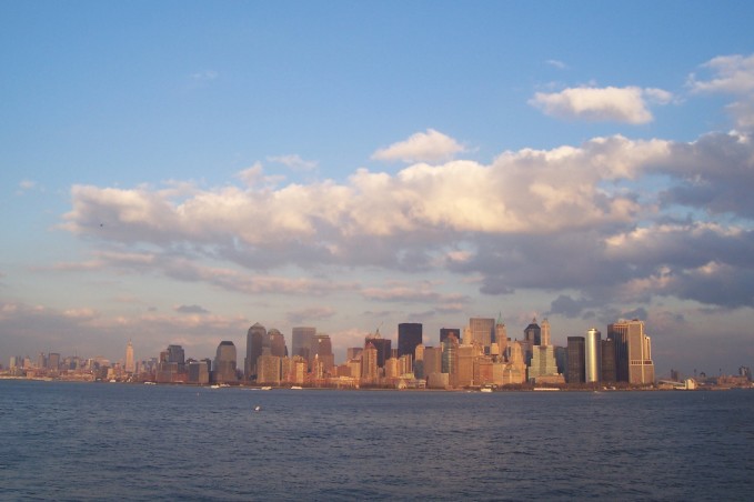 Skyline from the ferry to the Statue